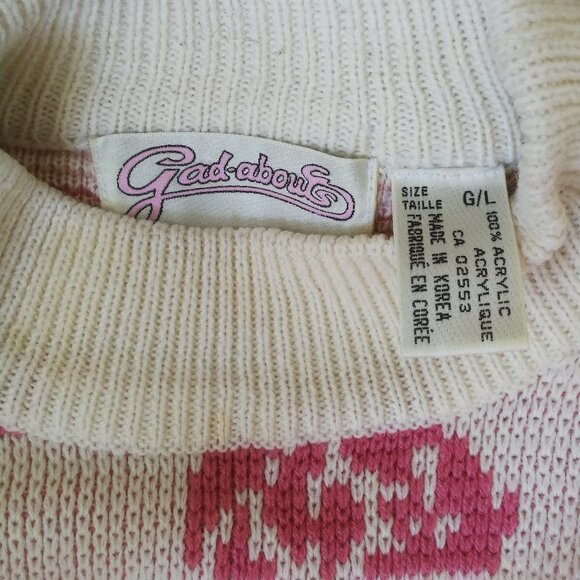 80s vintage girly floral mock-neck sweater - Picture 5 of 8